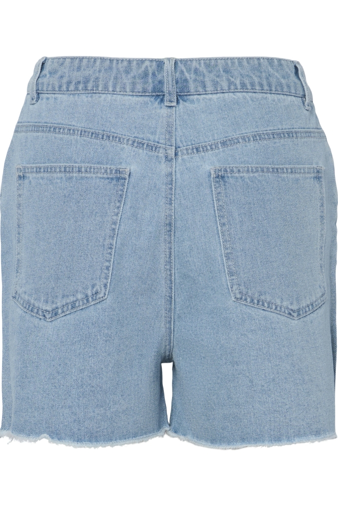 PCTAMRA HW RHINESTONE DENIM SHORTS 17157412 LIGHT BLUE DENIM